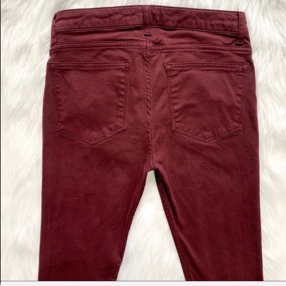 2/$20🌸 Zara Zipper Ankle Burgundy Skinny Jeans - Picture 3 of 8
